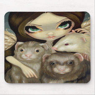 "Angel with Ferrets" Mousepad