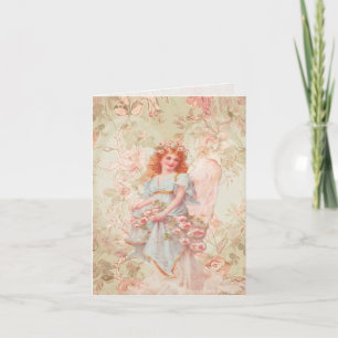 Angel with flowers card