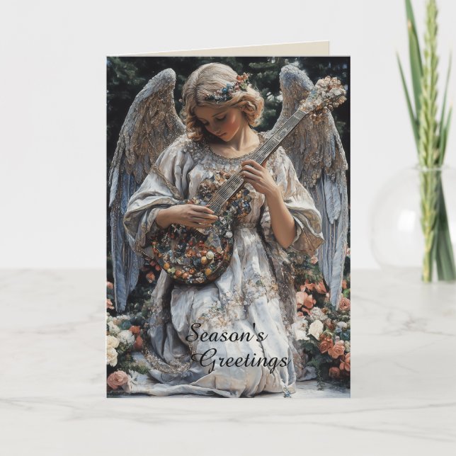 Angel With Guitar Christmas  Card (Front)