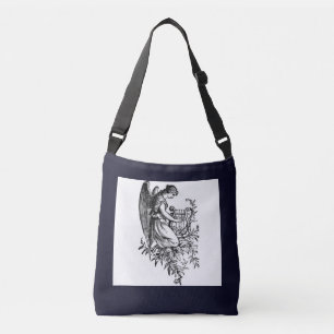 Angel With Harp And Flora Crossbody Bag