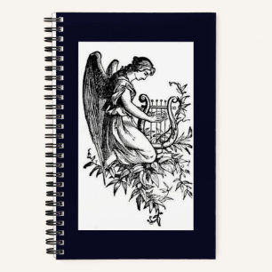 Angel With Harp And Flora Notebook