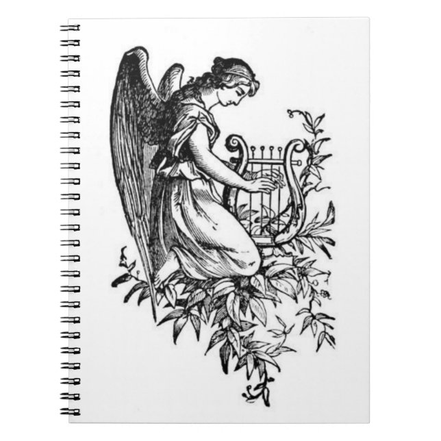 Angel With Harp And Flora Notebook (Front)