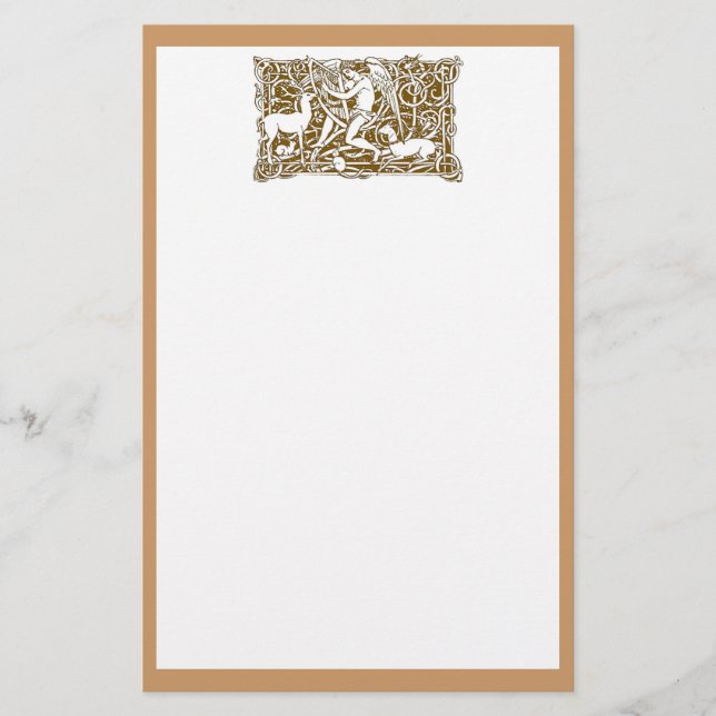 Angel with Harp Stationery (Front)