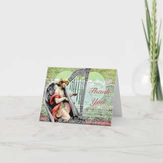 Angel with Harp Thank You Card