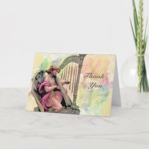 Angel with Harp Thank You Card
