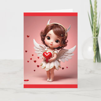 Angel With Heart Valentine Greeting Card