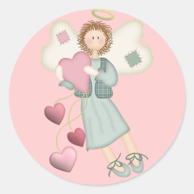 Angel with Hearts Stickers (Front)