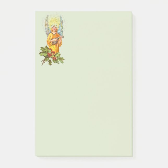 Angel With Holly And Mandolin  Post-it Notes (Front)