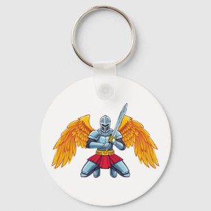 Angel with large sword key ring
