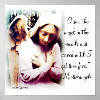 Angel with Michelangelo quote Print