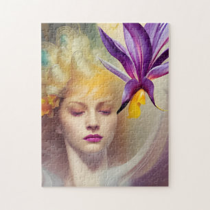 Angel with orchid jigsaw puzzle