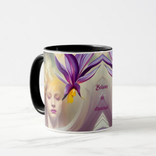 Angel with orchid - personalizable mug