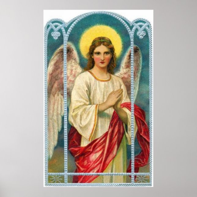 Angel With Pink Ribbon Poster (Front)