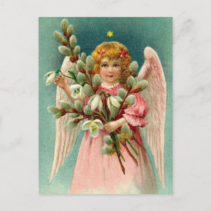 Angel With Pretty Pink Dress Postcard
