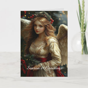 Angel With Red Sash Christmas  Card
