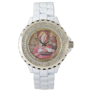ANGEL WITH ROSES AND ARCHANGEL GABRIEL Pink Gems Watch