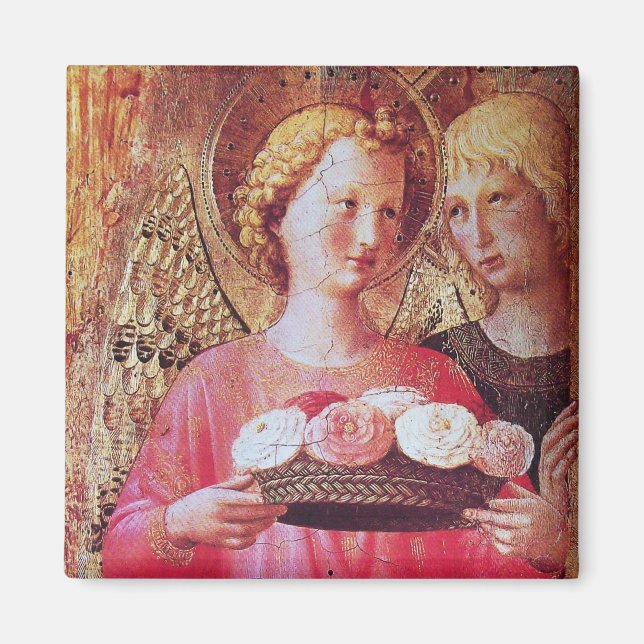 ANGEL WITH ROSES MAGNET (Front)