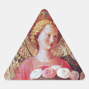 ANGEL WITH ROSES TRIANGLE STICKER