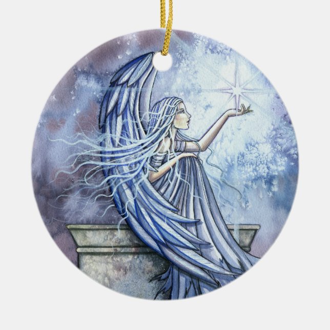 Angel with Star Christmas Ornament (Front)