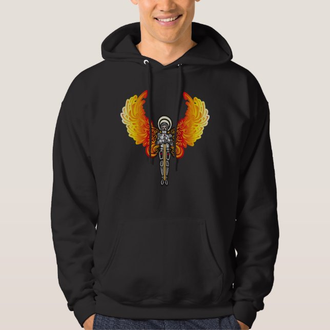 Angel with Sword & Wings of Fire Hoodie (Front)