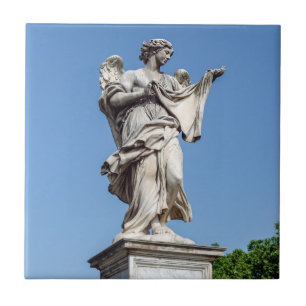 Angel with the Sudarium - Sant'Angelo bridge, Rome Ceramic Tile