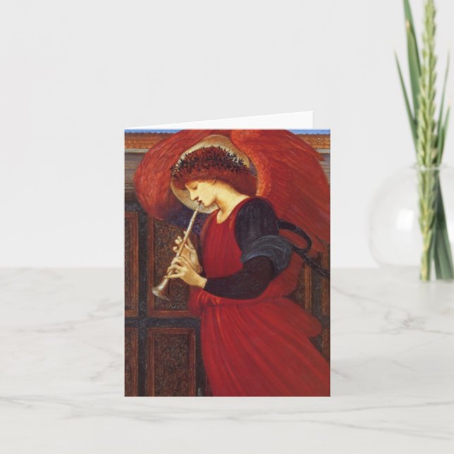 Angel with Trumpet, Burne-Jones Fine Art Holiday Card (Front)