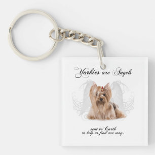Angel Yorkie Keychain