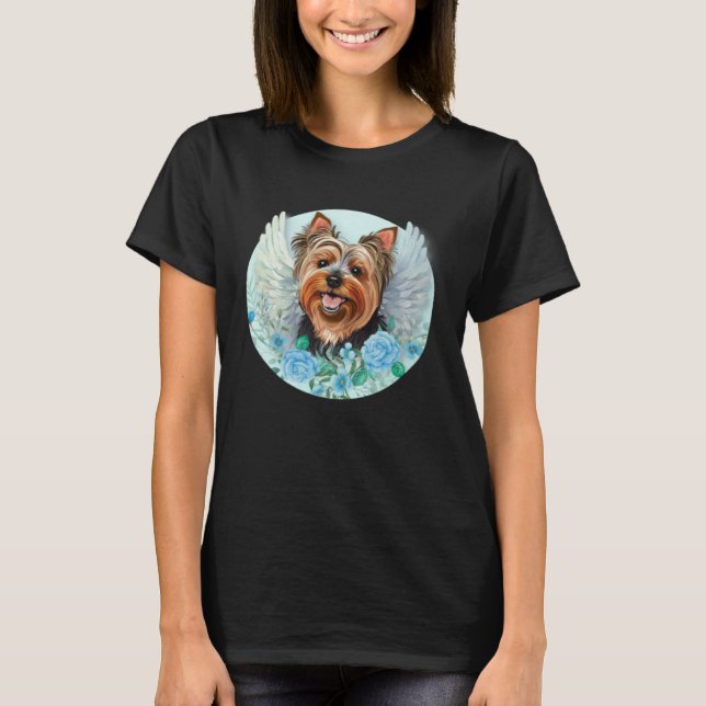 Angel Yorkie with WIngs Yorkshire Terrier Dog Memo T-Shirt (Front)