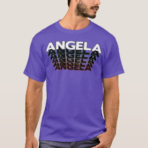 Angela Funny Retro Vintage Sunset Angela 80s 90s f T-Shirt