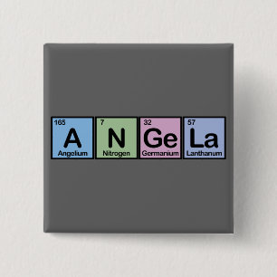 Angela made of Elements 15 Cm Square Badge