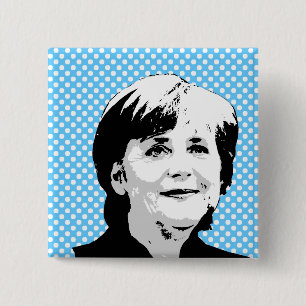Angela Merkel 15 Cm Square Badge