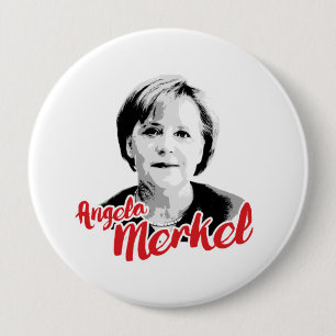 ANGELA MERKEL Signature - - - 10 Cm Round Badge