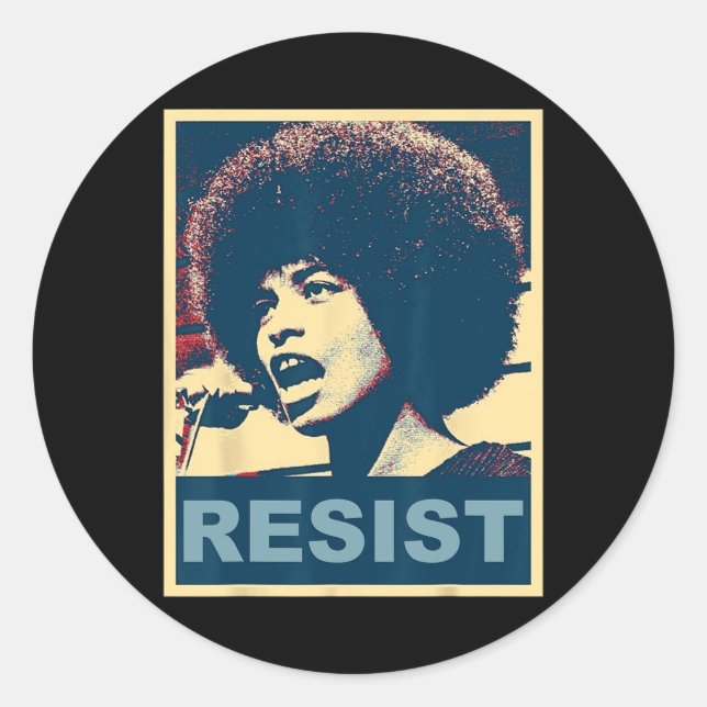 Angela - Resist - Davis 2  Classic Round Sticker (Front)