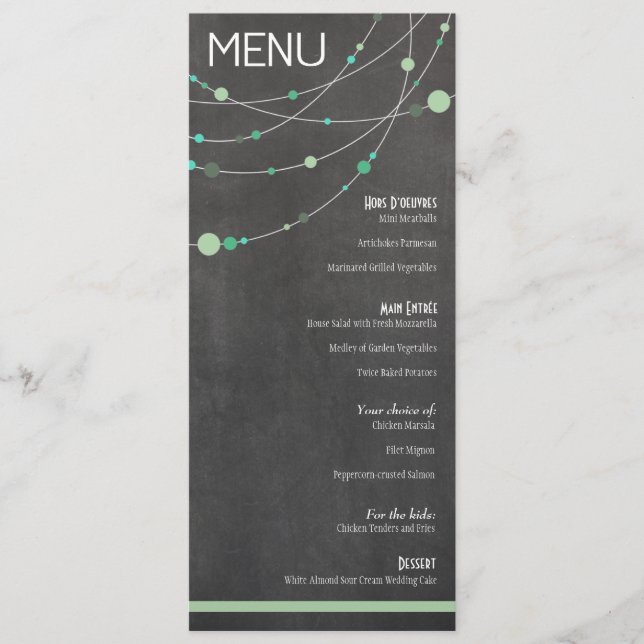 Angela & Willis Stylish Strands Menu mint (Front)