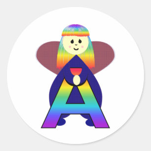 Angelbet Letter A Classic Round Sticker