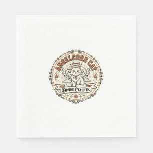 Angelcore Cat Angelcore Cat Vintage Vector Art Shi Napkin