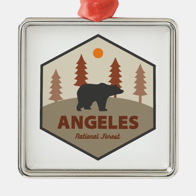 Angeles National Forest California Bear Metal Ornament (Front)