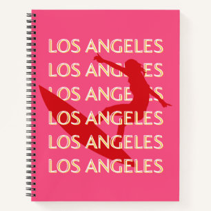 Angeles Travel Art, California, Travel Art, Pink Notebook