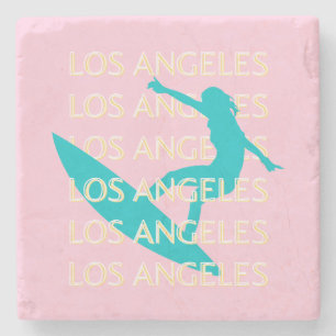 Angeles Travel Art, California, Travel Art, Preppy Stone Coaster