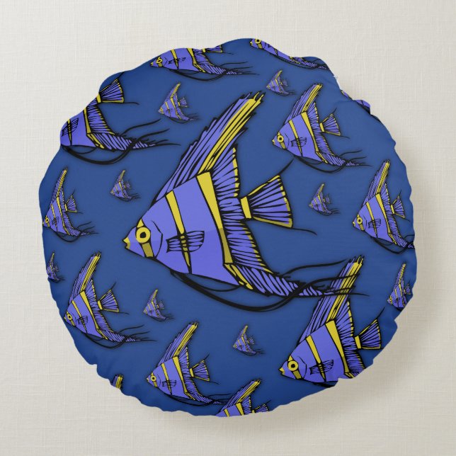 Angelfish #2 round cushion (Back)