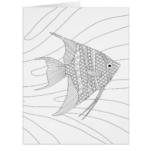 Angelfish Adult Colouring Big Card
