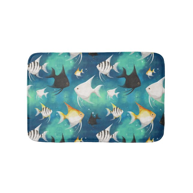 Angelfish Aquarium Pattern Bath Mat (Front)