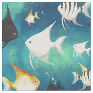 Angelfish Aquarium Pattern Fabric