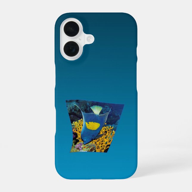 Angelfish at coral reef - Photographic design |  iPhone 16 Case (Back)