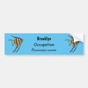 Angelfish cartoon illustration bumper sticker