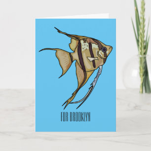 Angelfish cartoon illustration card