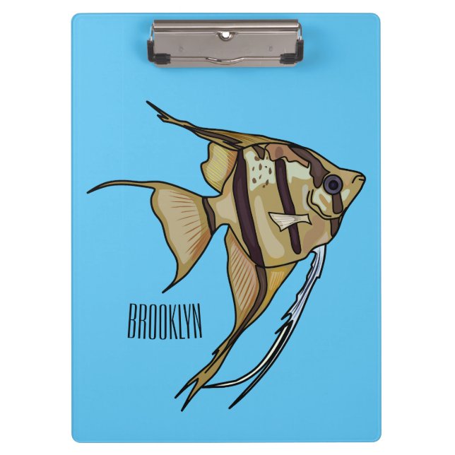 Angelfish cartoon illustration clipboard (Front)