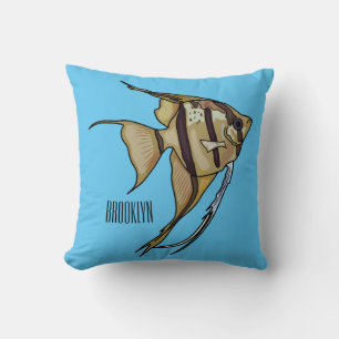 Angelfish cartoon illustration cushion