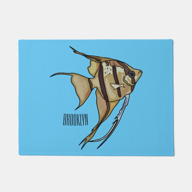 Angelfish cartoon illustration doormat (Front)