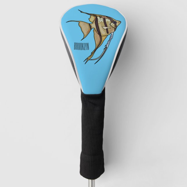 Angelfish cartoon illustration golf head cover (Front)